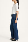 MID-WAIST STRAIGHT DENIM - KIARA DARK STEEL BLUE