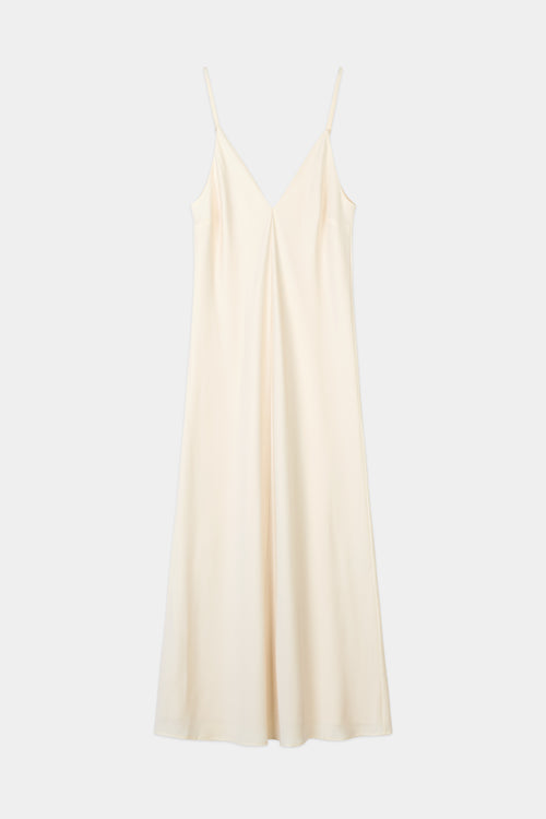 Macena v-neck maxi long dress ivory stylein model image front