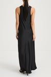 Mairie maxi long satin dress black stylein model image back