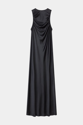 Mairie maxi long satin dress black stylein packshot