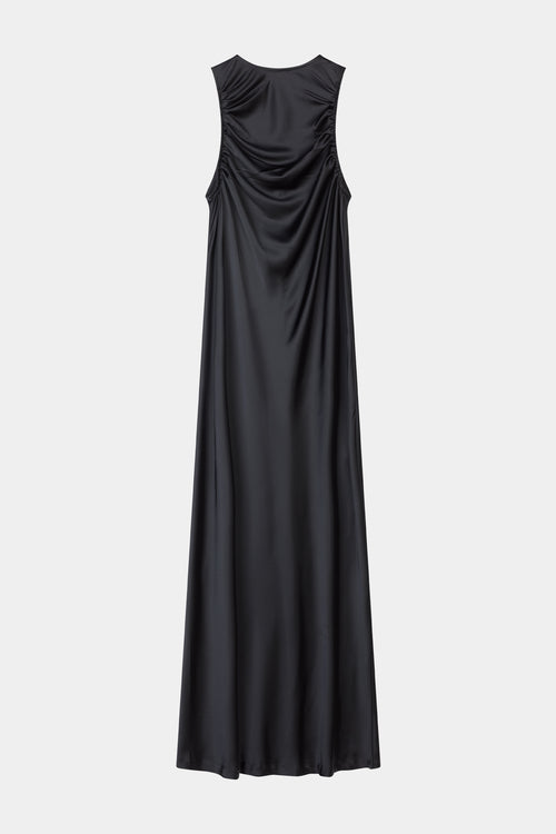 Mairie maxi long satin dress black stylein packshot