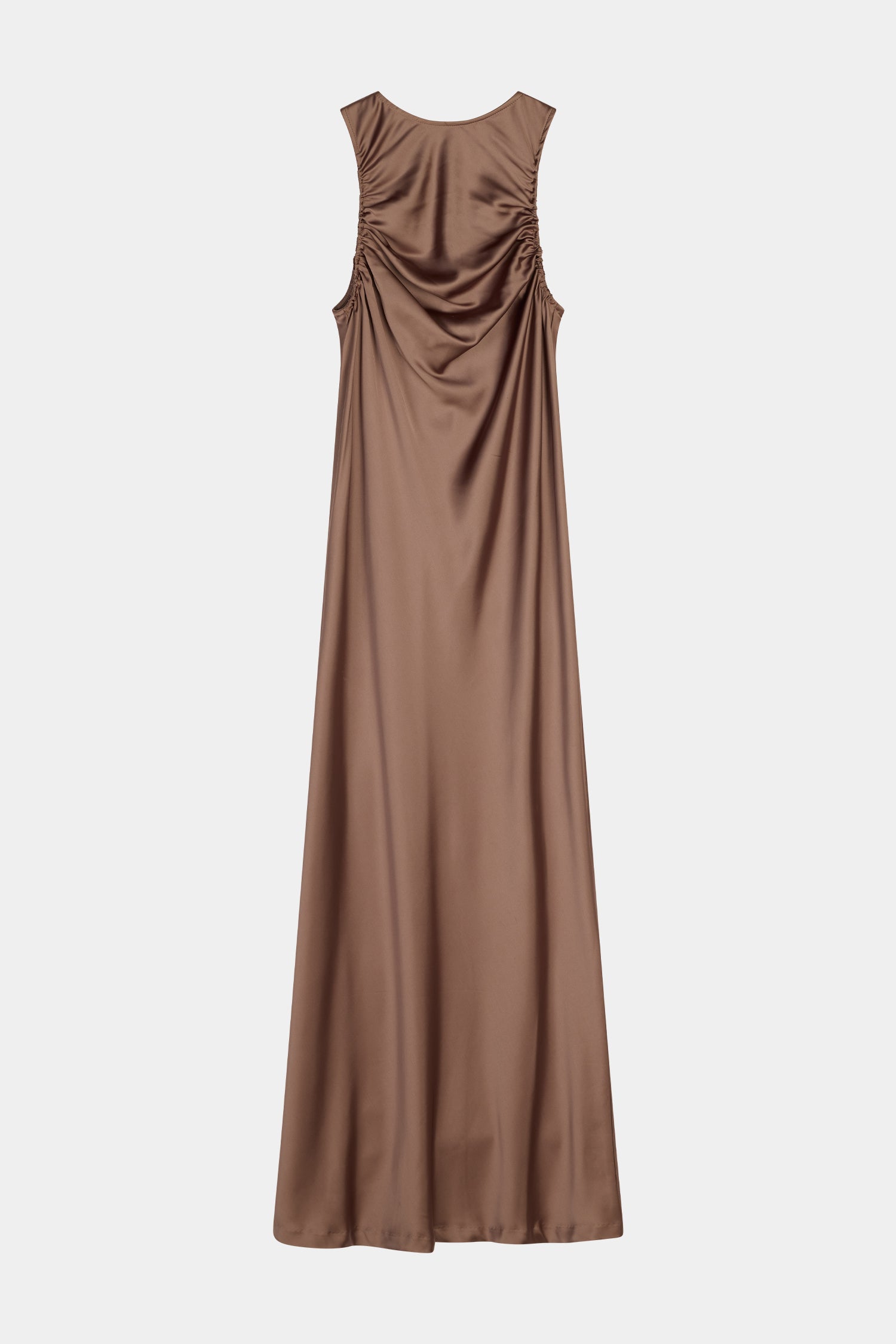 Mairie maxi long satin dress brown hazel stylein packshot