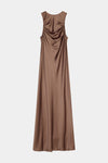 Mairie maxi long satin dress brown hazel stylein packshot