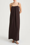 Majla Maxi long dress coffee stylein model image front