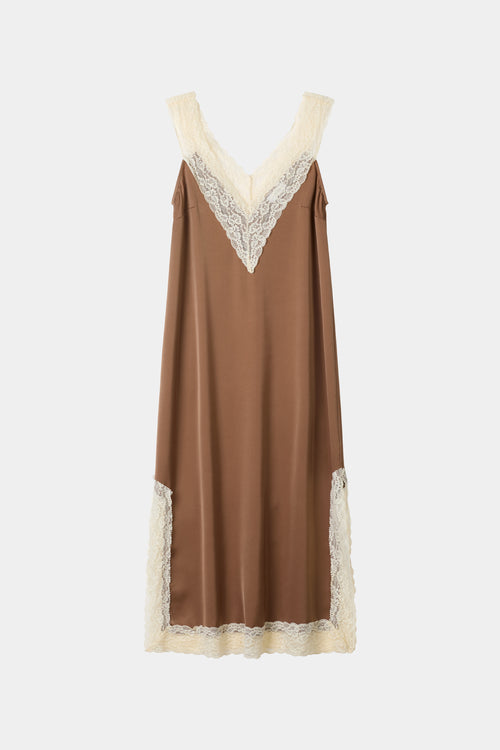 Malea midi dress lace hazel brown stylein model image front