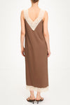Malea midi dress lace hazel brown stylein model image back