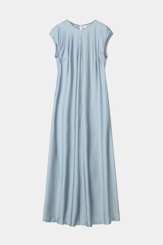 Ice blue maxi satin dress stylein marielle front packshot