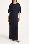 ASYMMETRIC CAPE MAXI DRESS - MAXINE MIDNIGHT