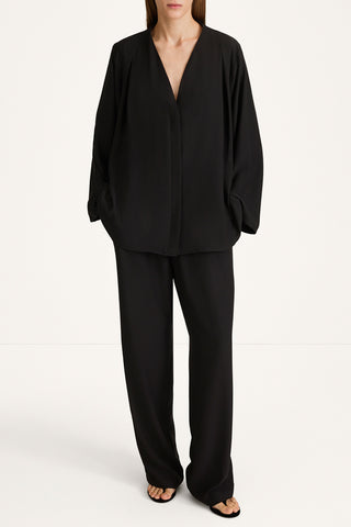 Meike chiffon trousers black stylein model image front
