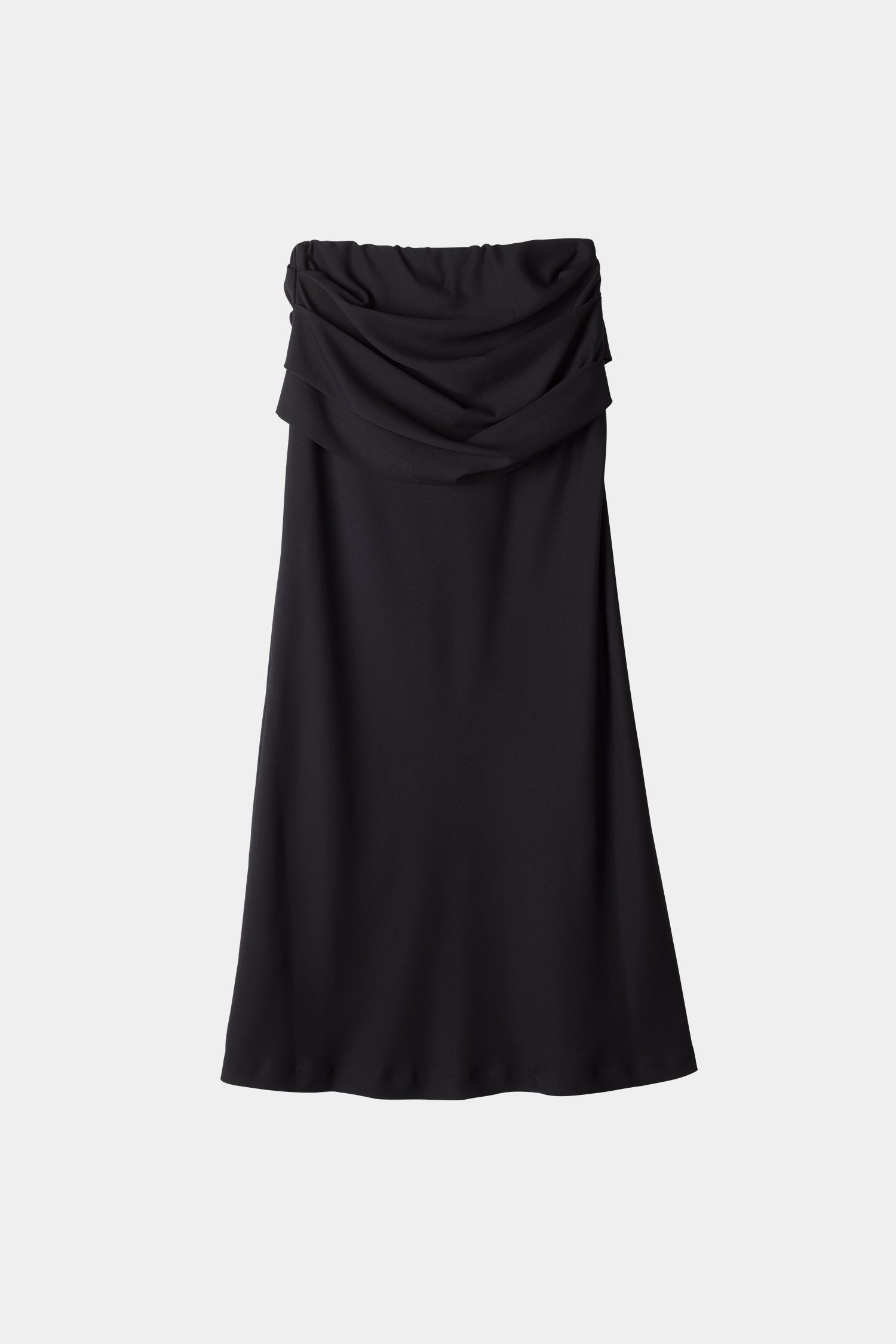 Mileto skirt ankle length chiffon bias cut draped yoke black stylein packshot