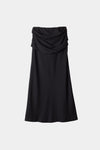 Mileto skirt ankle length chiffon bias cut draped yoke black stylein packshot