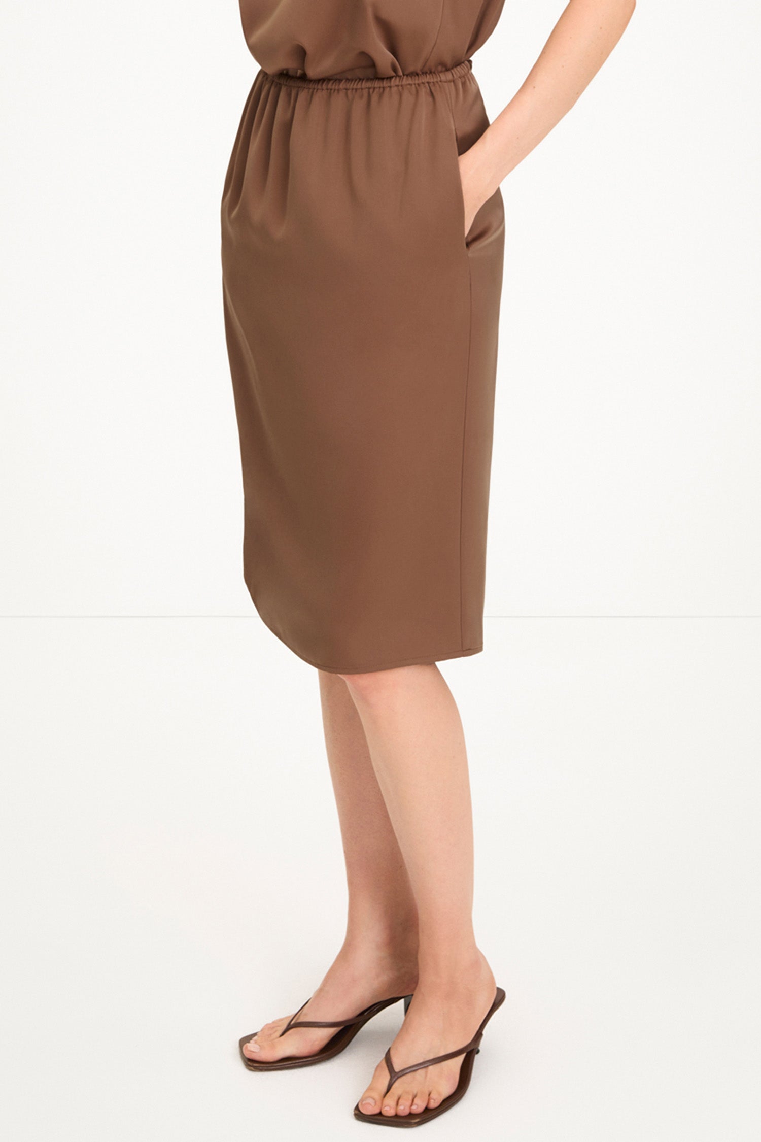 SATIN MIDI SKIRT - MOLENE HAZEL