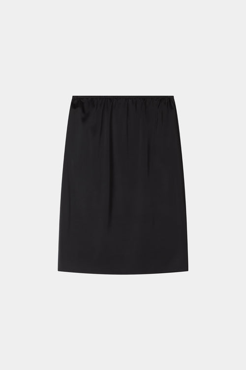 SATIN MIDI SKIRT - MOLENE BLACK