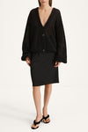 SATIN MIDI SKIRT - MOLENE BLACK