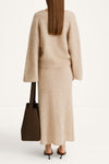 Nanie knitted long mohair skirt oyster stylein model image back