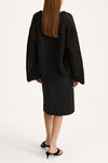 Nasira loose fitted v-neck cardigan black stylein back