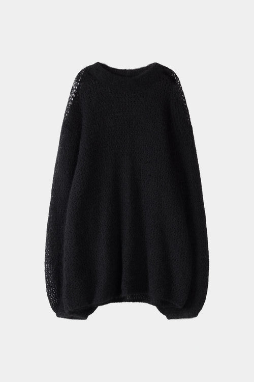 Black knitted sweater stylein nella front model image