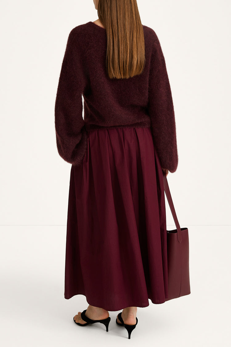 Nemoli v-neck sweater mohair bordeaux stylein model image back