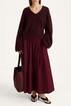 Nemoli v-neck sweater mohair bordeaux stylein model image front