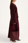 Nemoli v-neck sweater mohair bordeaux stylein model image side