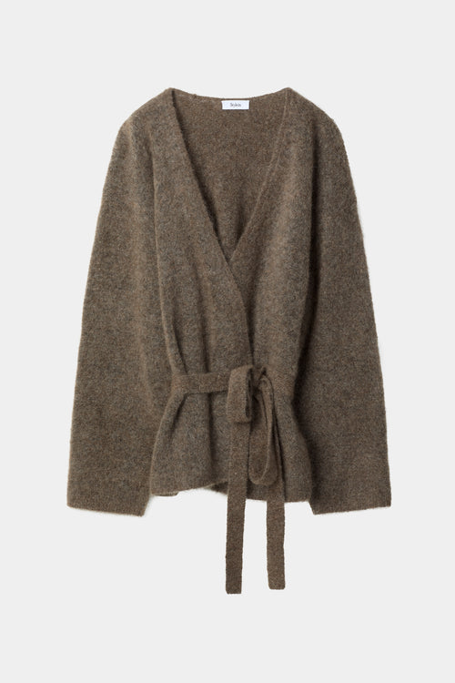 Neriselle mohair cardigan brown stylein model image front