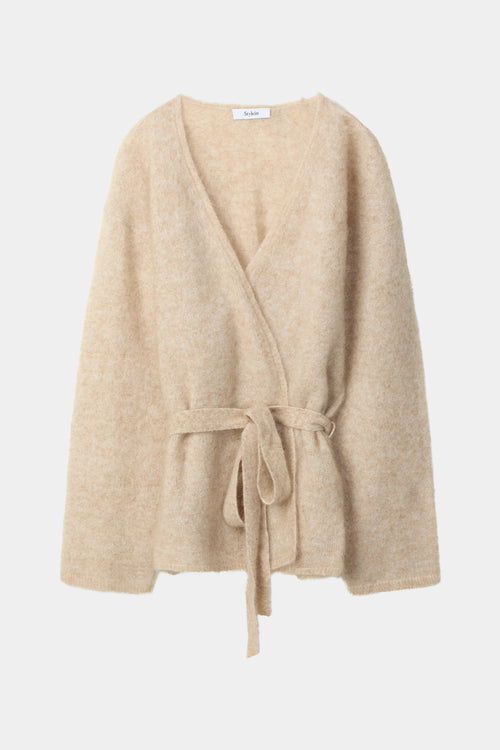 Neriselle mohair cardigan oyster stylein model image front