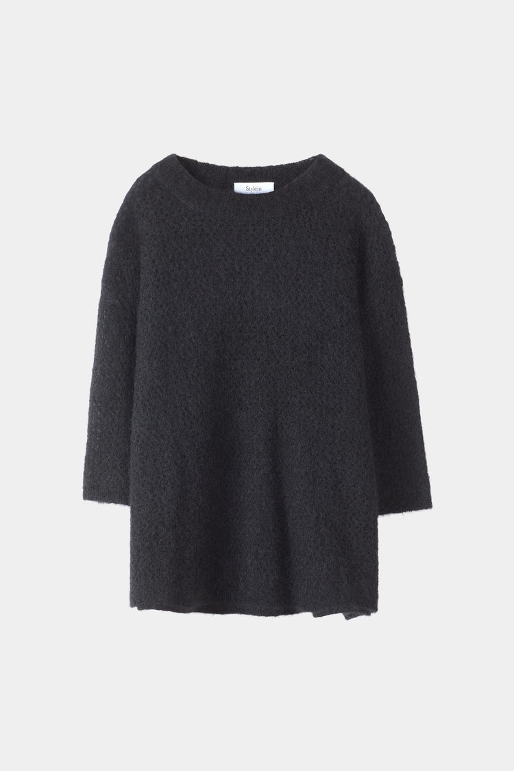 Nia short sleeve sweater black stylein packshot