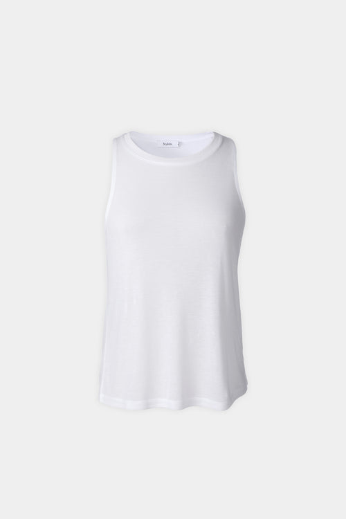 nicia top white sleeveless stylein front