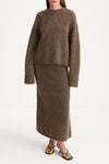 Niclas short mohair sweater brown stylein model image front