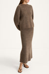 Niclas short mohair sweater brown stylein model image side