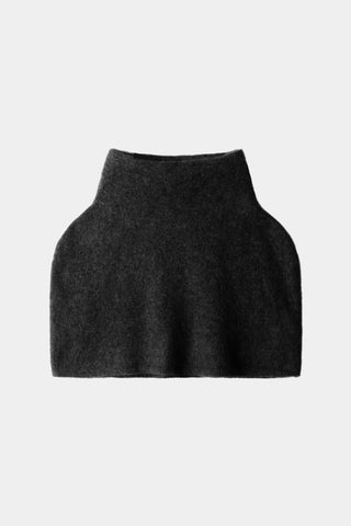 KNITTED MOHAIR CAPE - NOCE BLACK