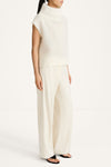 Noelia knitted polo top sleeveless white stylein side