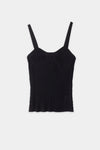 Paisley short sleeve knitted curved neckline decorative breast cups black stylein packshot
