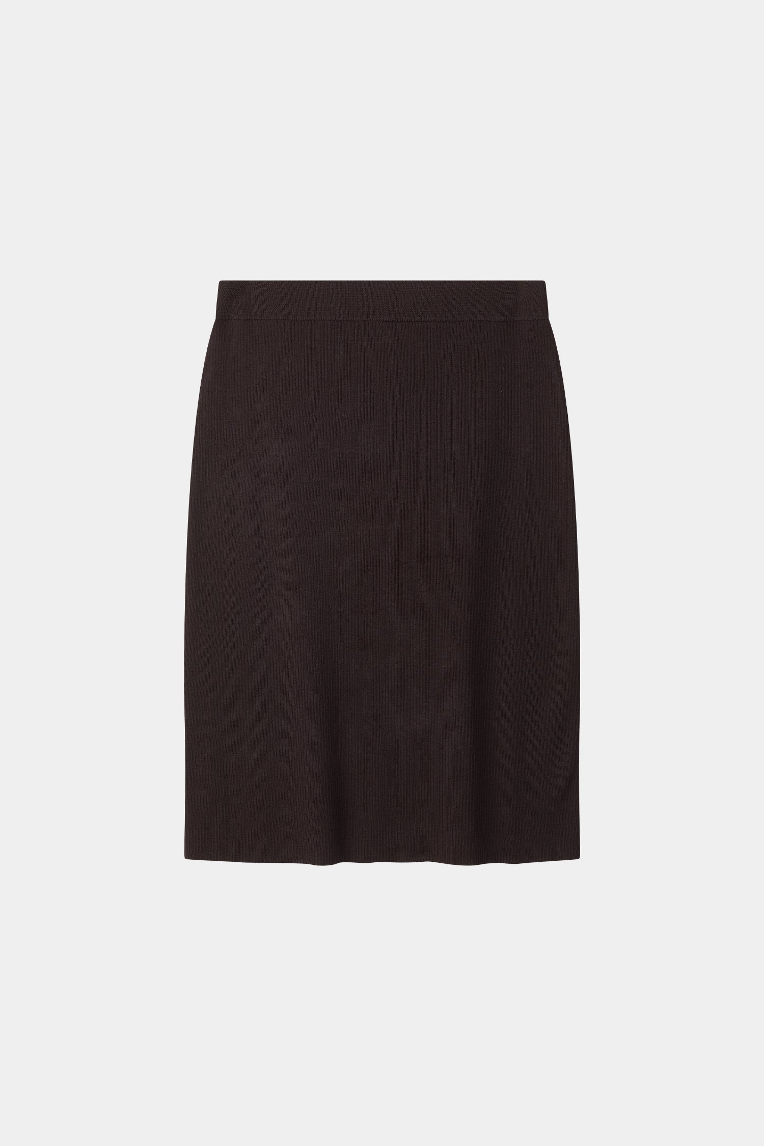Pearla ribbed knit midi long skirt merino wool coffee stylein packshot