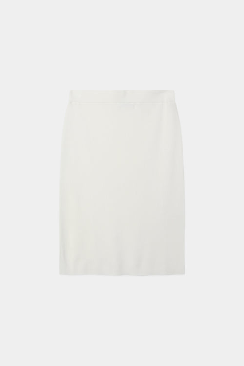 Pearla ribbed knit midi long skirt merino wool cream stylein packshot