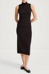 Promise sleeveless ribbed knit top merino wool coffee stylein model image front
