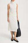 Promise sleeveless ribbed knit top merino wool cream stylein model image front
