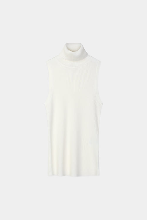 Promise sleeveless ribbed knit top merino wool cream stylein packshot
