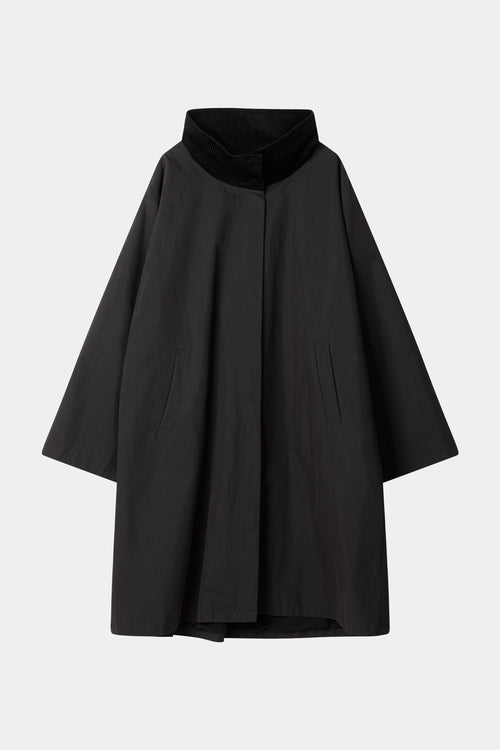 Sable coat trench cotton black stylein model image front