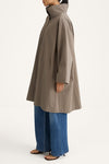 Sable trench coat mud stylein model image side