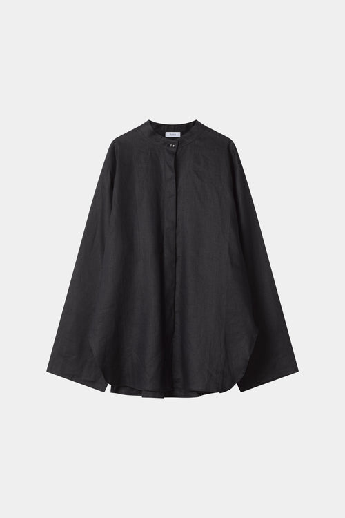 Sandria linen shirt coffee stylein model image front