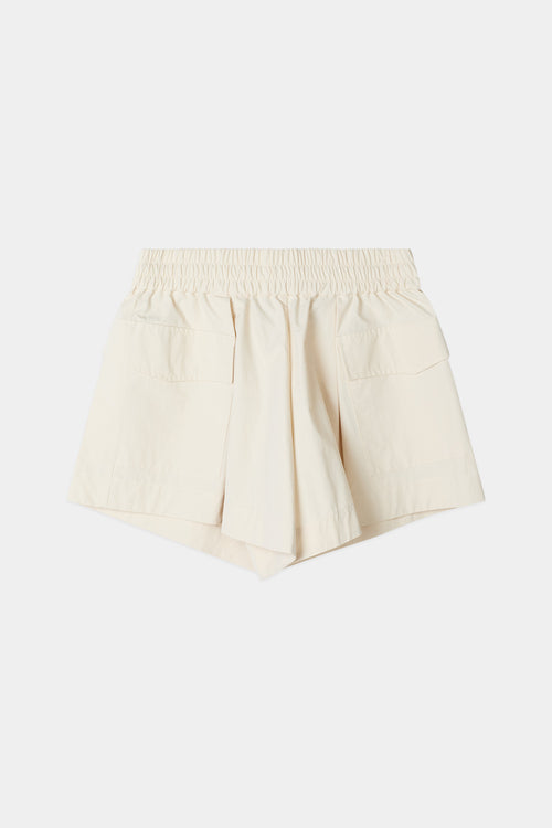 Sonya flared trench cotton shorts cream stylein model image front