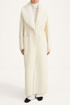 LONG DOUBLE-FACED WOOL COAT - TERA ECRU