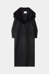 Black long wool coat stylein tera faux fur collar tivon packshot