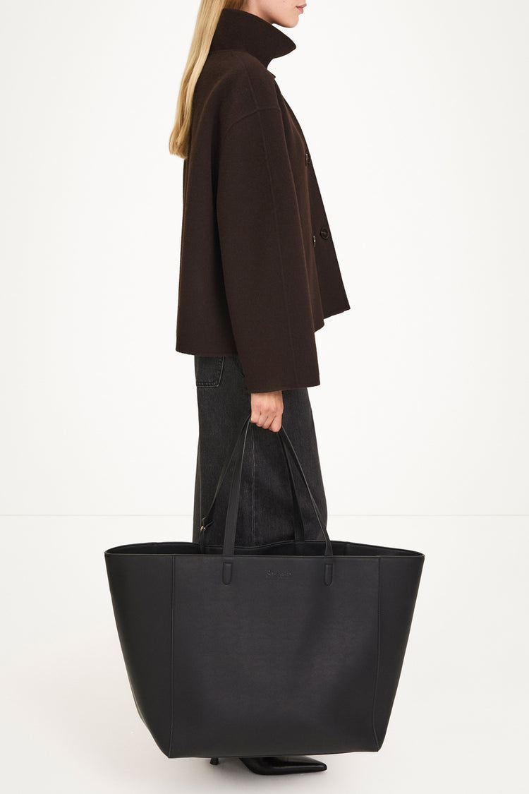 Tove short wool jacket coffee stylein model image side