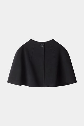 Black wool cape with a button closure Stylein packshot