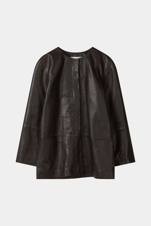 Valencia nappa leather jacket coffee stylein packshot