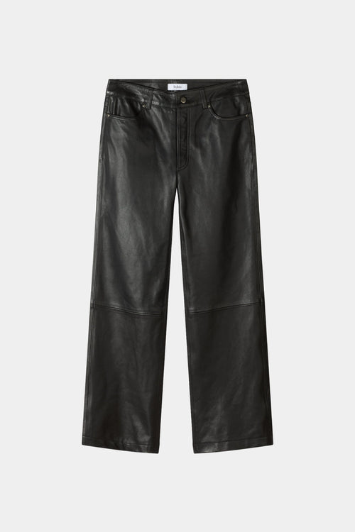 Black oversized leather trousers Stylein Victoria