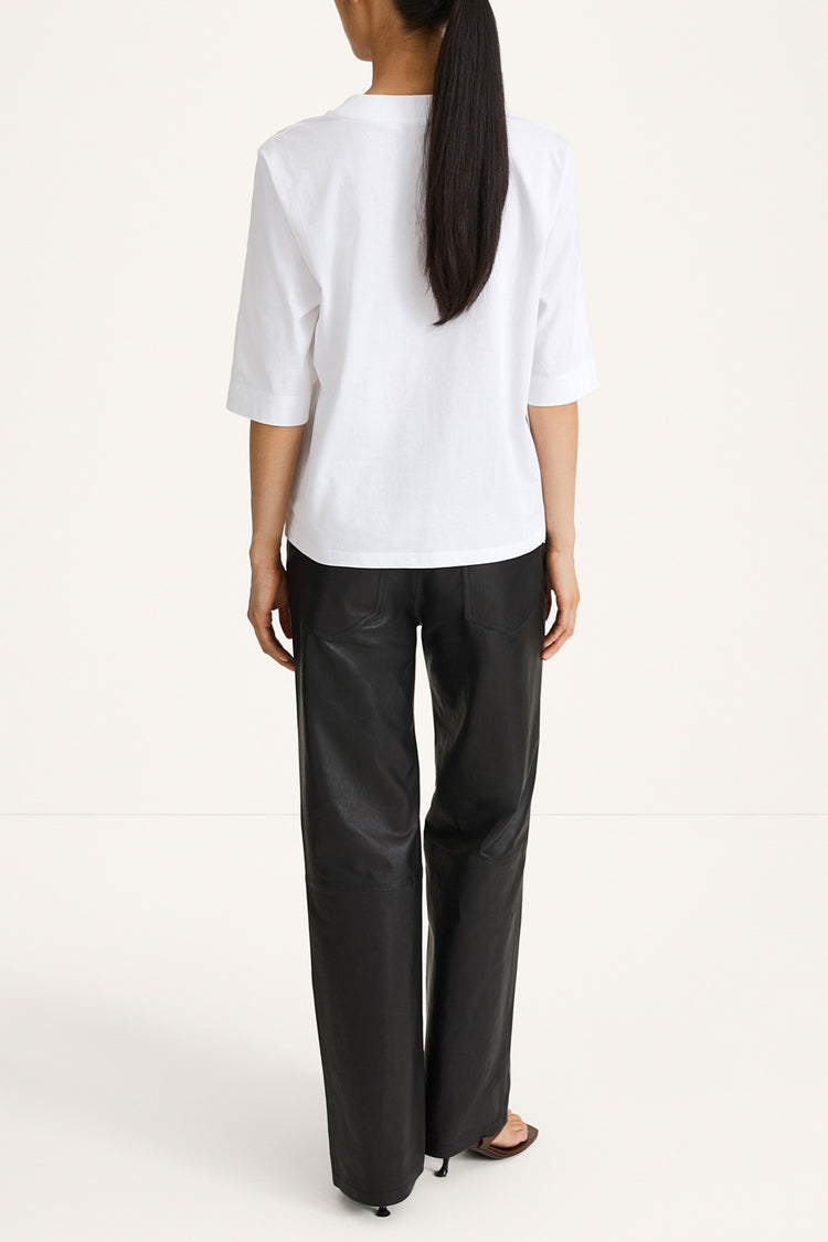 Black oversized leather trousers Stylein Victoria back