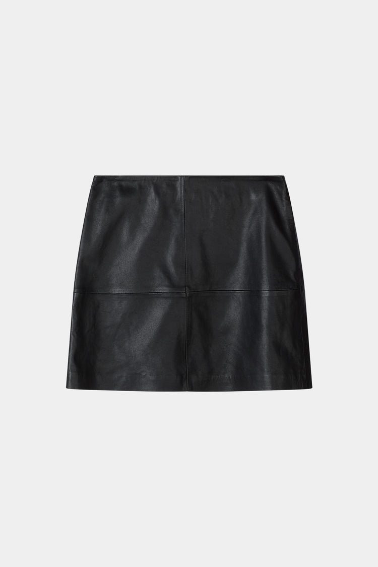 black leather mini skirt stylein vomo packshot